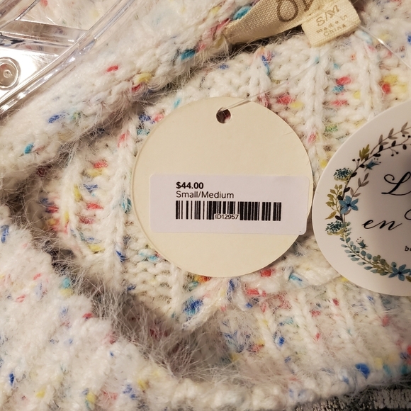 ODDY fuzzy confetti sweater dress white/multicolored size M/L - Picture 10 of 11